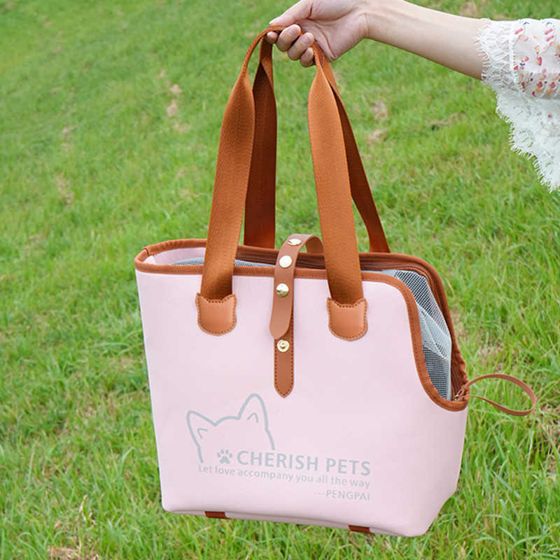 pet portable travel shoulder bag with large space, reflective breathable nylon at night, pet supplies cats and dogs 241115