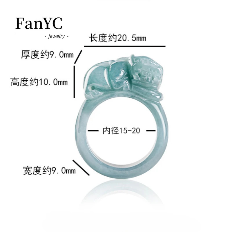 Myanmar A-goods jade blue water brave trigger finger hand-painted grand ice jade ring mens and womens holiday gifts 241106