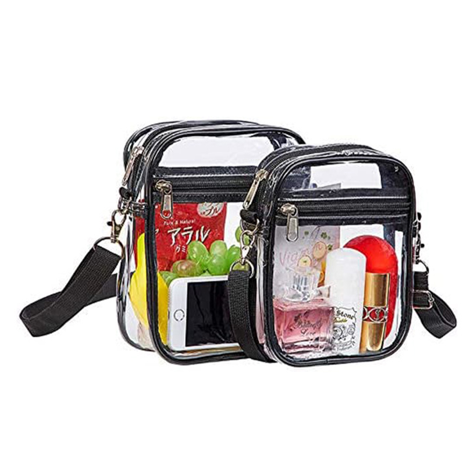 Women Transparent Clear Purse Crossbody Shoulder Bags With Removable Strap Stadium Approved Bags Zipper Closure