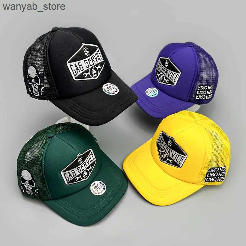 Ball Caps Gas Letter Embroidered Baseball Hat New Neutral Hip Hop Breathable Personal Sunshade Net Version Street Fashion Truck Hat L240910