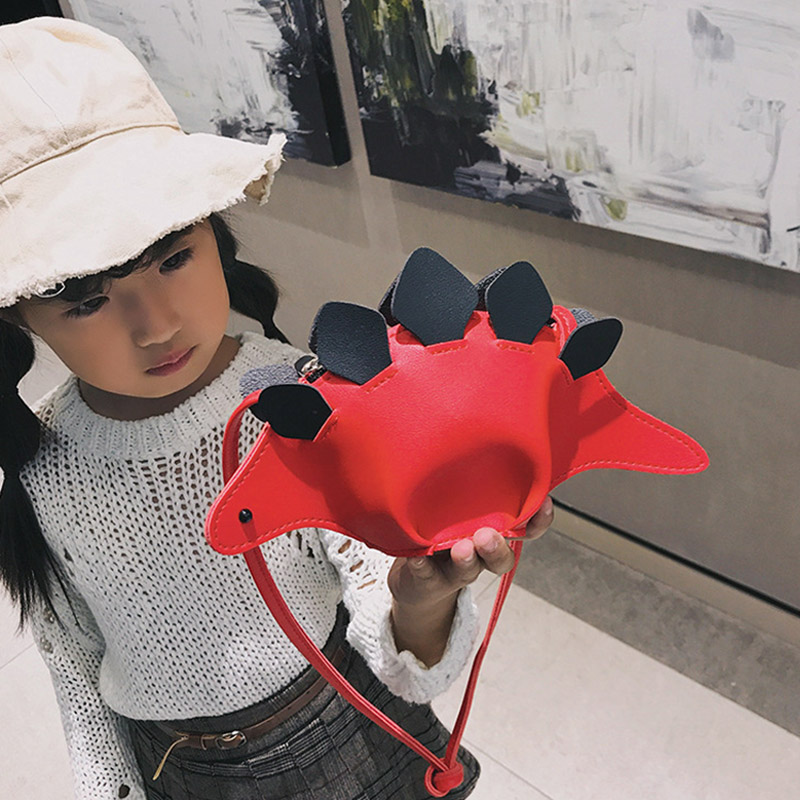 Fashion Girls Mini Coin Purse Cute Dinosaur Design PU Crossbody Bag Children Purse Handbag Kids Cartoon Shoulder Bag 2023 New