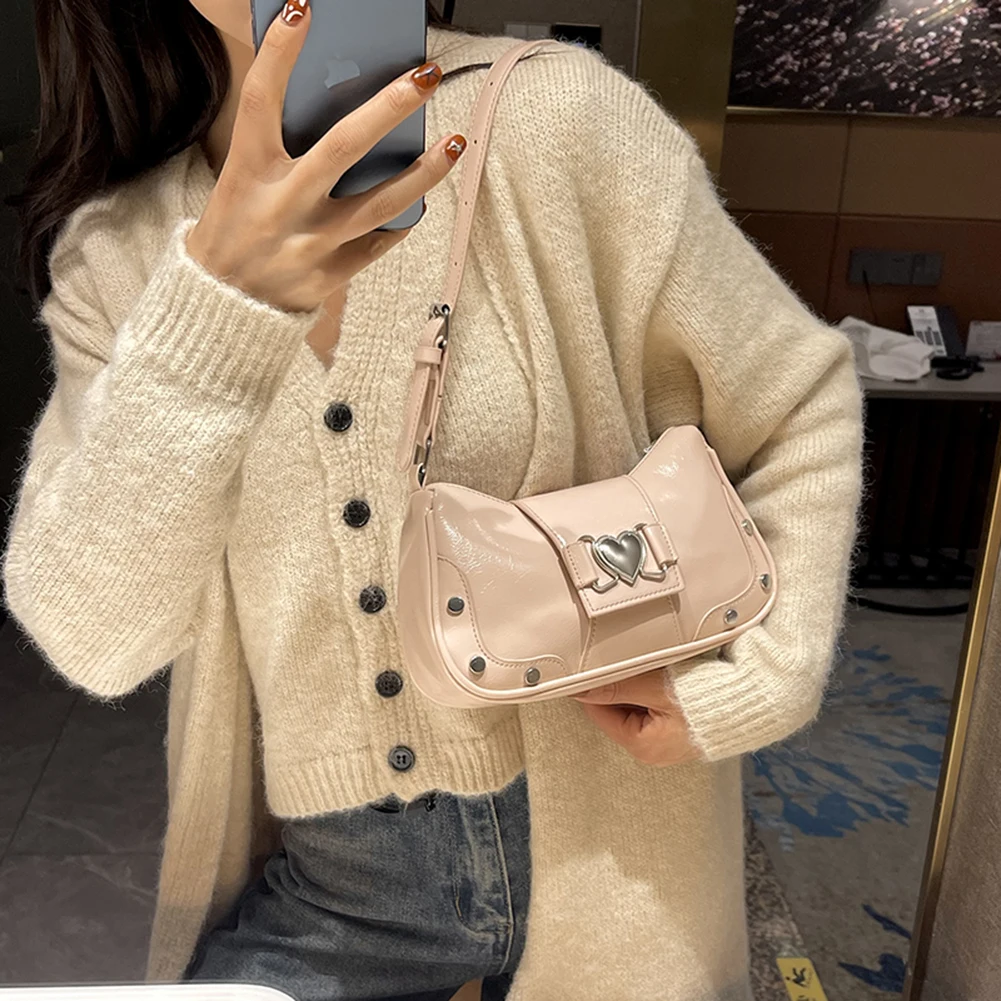 Fashion Women Shoulder Bag Y2K Armpit Bag Luxury Design Bag Pleated Underarm Bag Solid Color Messenger Bag Purse Hobos Handbags