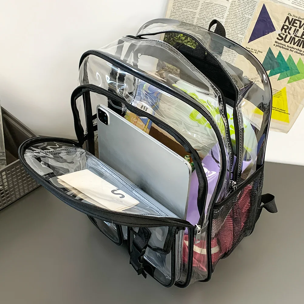 Clear Backpack School Bag for Girl Teen Men Women Laptop Backpack Waterproof See Through Student Bookbag Large Schoolbag Mochila