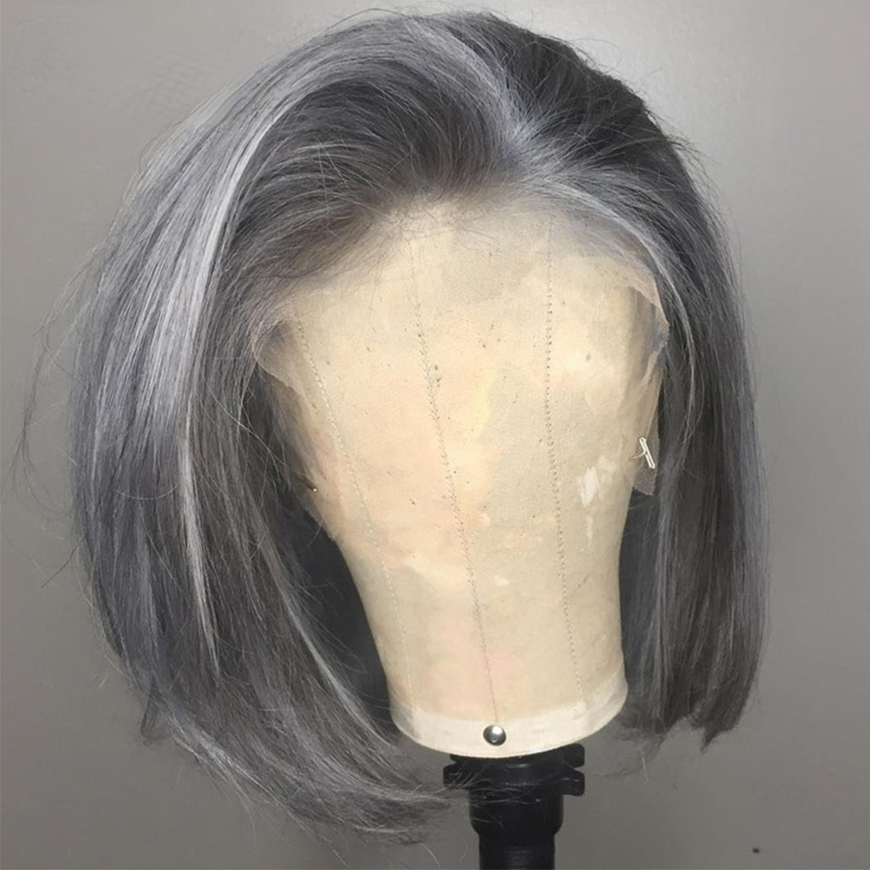 Peruvian Soft Ash Blonde Color Short Bone Straight Bob Lace Front Simulation Human Hair Wigs Piano Cheap Wig on Clearance Seal