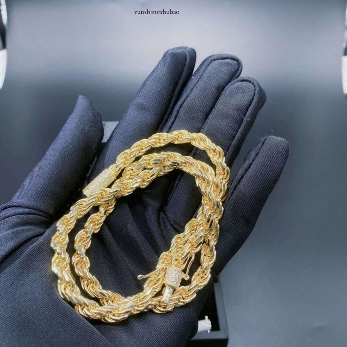 Pass Dia Tester 8mm Full VVS Moissanite Iced Out Rope Chain Sterg Sier Men Hip Hop Jewelry Twisted Necklace