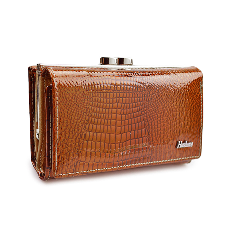 HH Women Luxury Brand Fashion Genuine Leather Fashion Short Wallet Female Alligator Hasp Lady Coin Purses Small Wallets