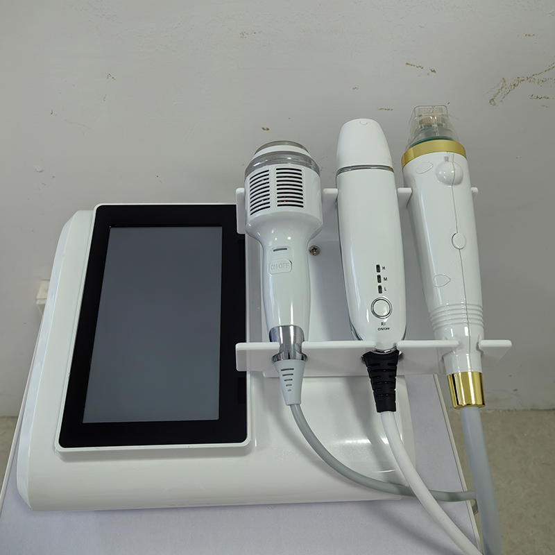 Newest 3-IN-1 Anti-Aging Microcrystal hifu Machine RF eliminating Stretch Marks micro needles beauty salon
