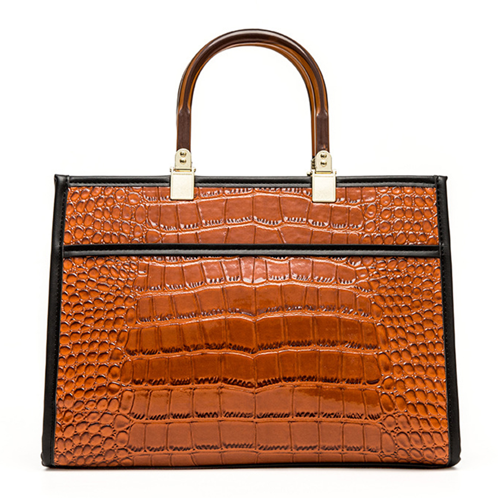 Women Crossbody Bag Large Capacity Alligator Pattern Top-hand Bag Wear-resistant Fashion Adjustable Strap Daily Shopping Purses