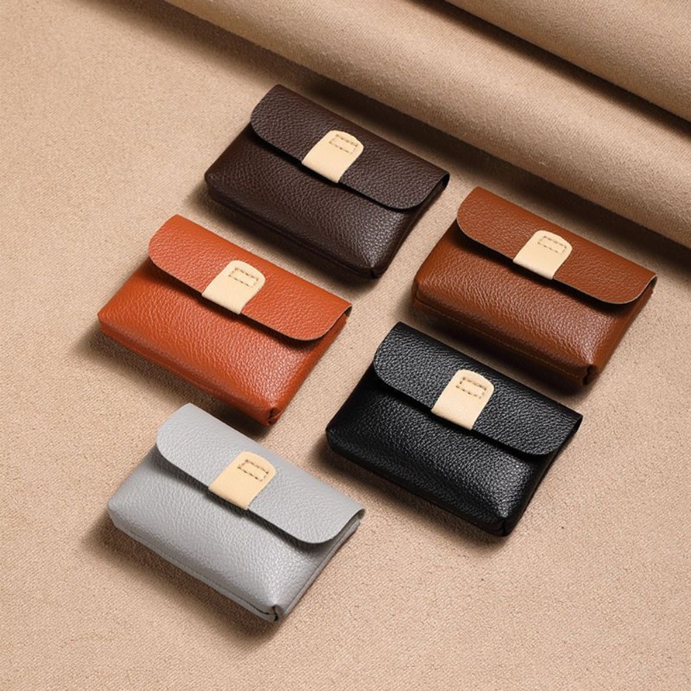 PU Leather Coin Purse Ladies Storage Square Bag Mini Wallet for Men Women Card Holder