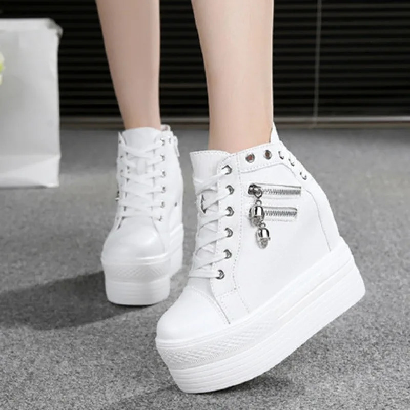 Classic Hidden High Heels Platform Sneakers Womens Breathable Wedge Canvas Shoes Womens Casual Boots Autumn Zapatos Mujer 241106