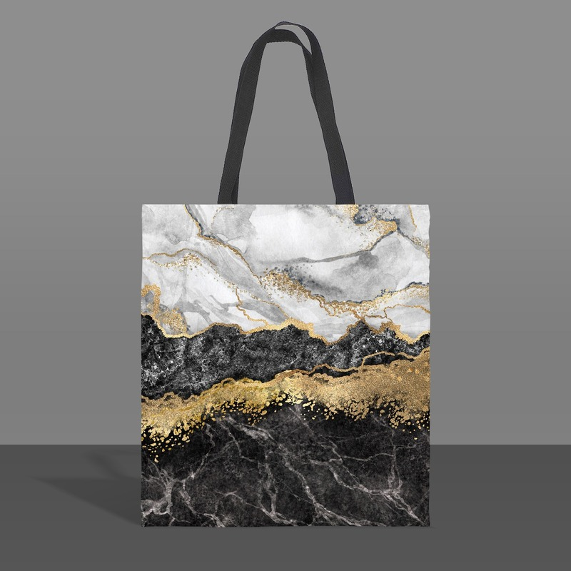 Marble Natural Texture Tote Bag Canvas Bag Imitation Marble Print Tote Bag