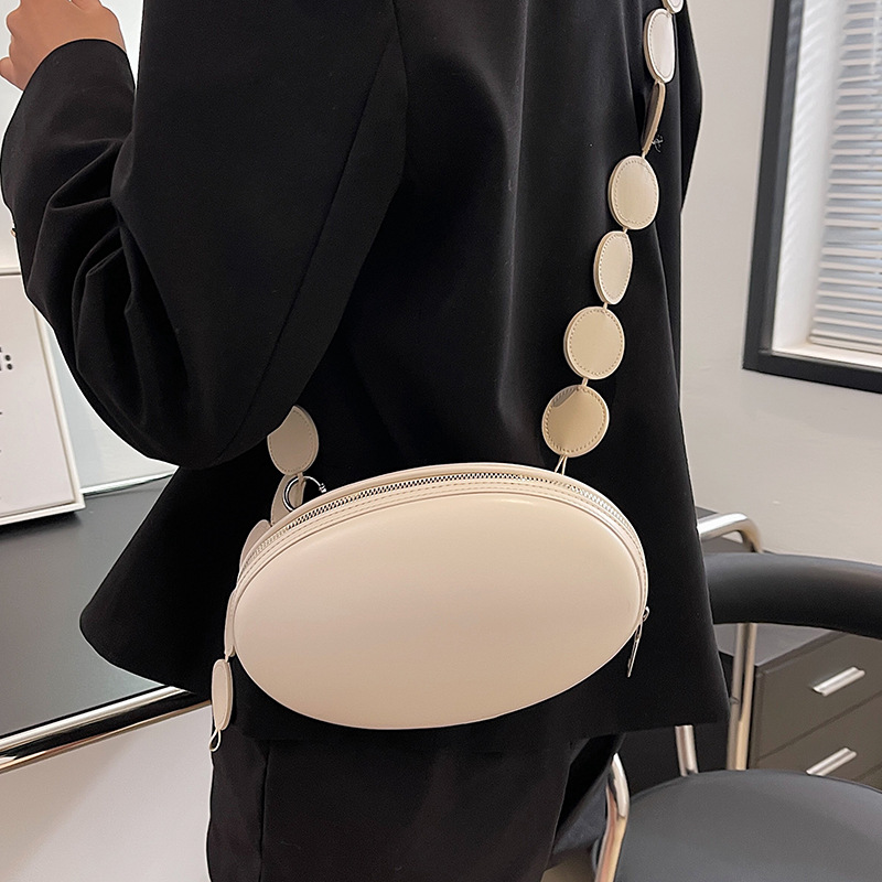 New Oval Fashion Shoulder Bag Egg Shape Shoulder Strap Women's Crossbody Messenger Bags Ladies Purse Female Round Handbag