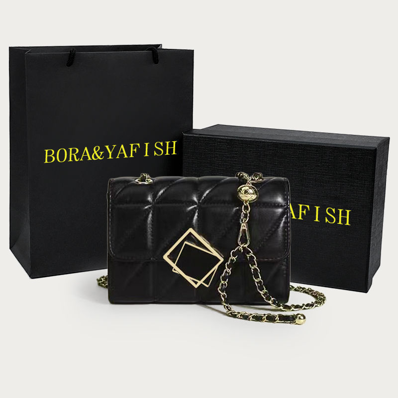 Women's Summer New Fashion Lingge Chain Bag Premium Texture Niche Shoulder Crossbody Bag Small Golden Ball Bag