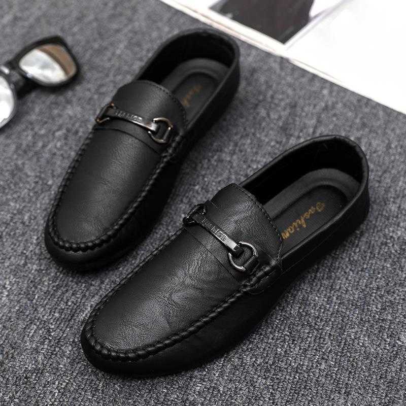 CMM Low Cut Mens Soft Soled Shoes One Foot Loafers Durable and Trendy Handmade High End British Business Lazy Leather Shoes