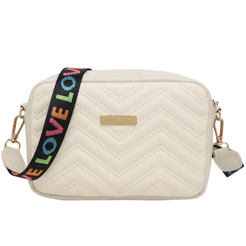 Single Shoulder Bag Fashion PU Material Exquisite Trendy Design Sense Printed Shoulder Strap Small Square Bag