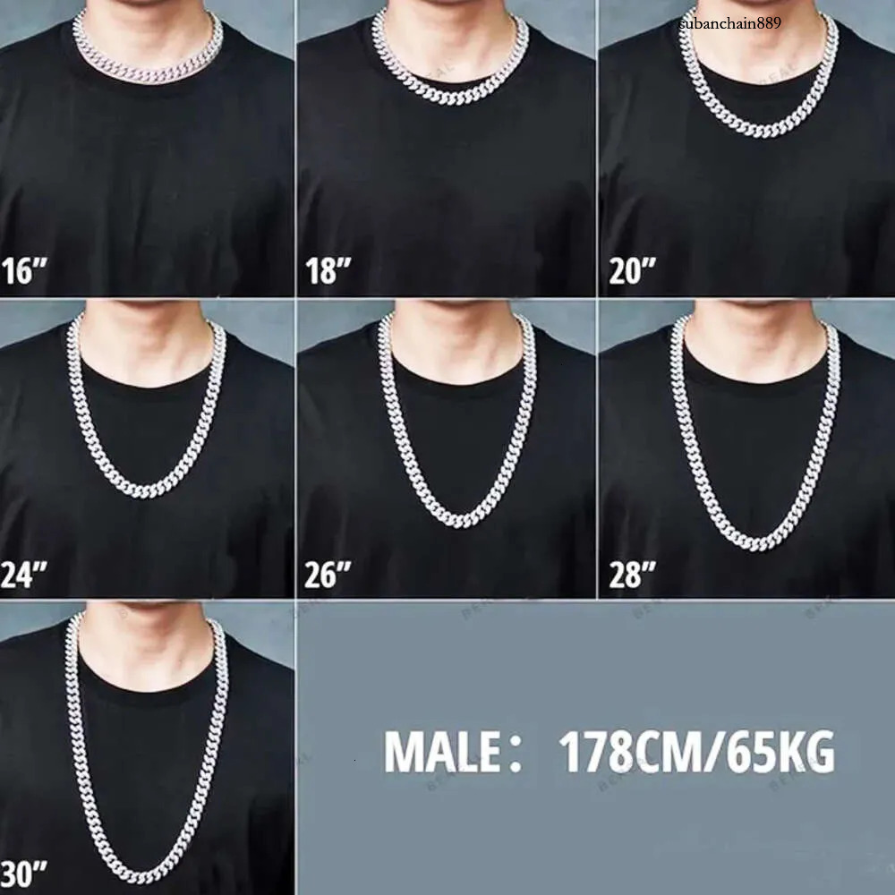 Wholesale 10K 14K Solid Real Gold 8MM Cuban k Chain Bracelet Iced Out Hip Hop Moissanite Necklace Fine Jewelry Men Women