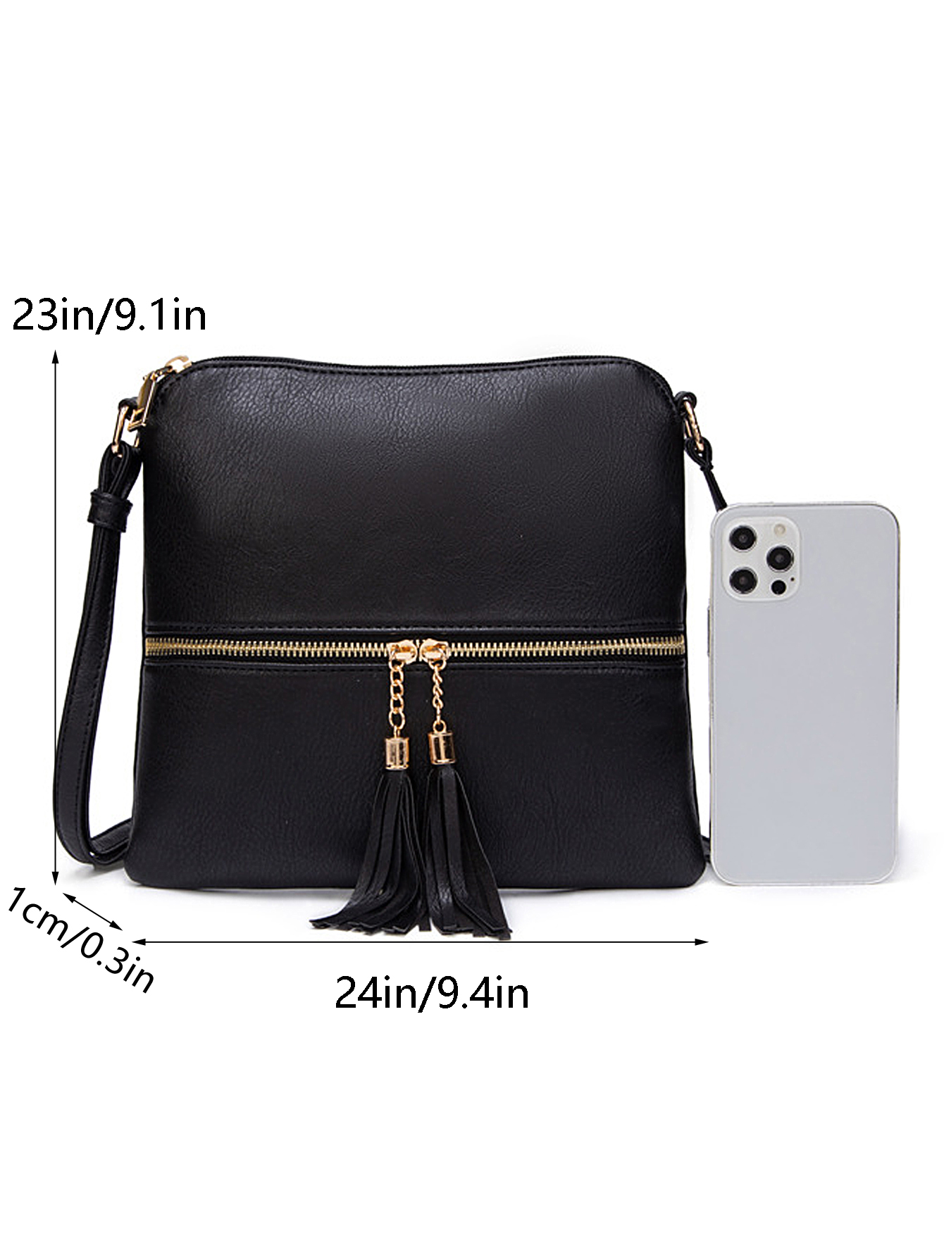 Fashionable retro large capacity women's shoulder bag, high-quality solid color PU leather crossbody bag, soft leather handbag