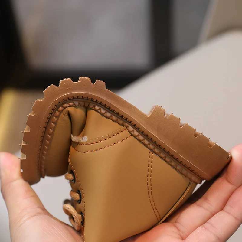 Boys And Girls British Sle Side Zipper Boots Childrens Winter Padded Warm Non-Slip Boots 2-10 Years Old Childrens ShoesXJ241206