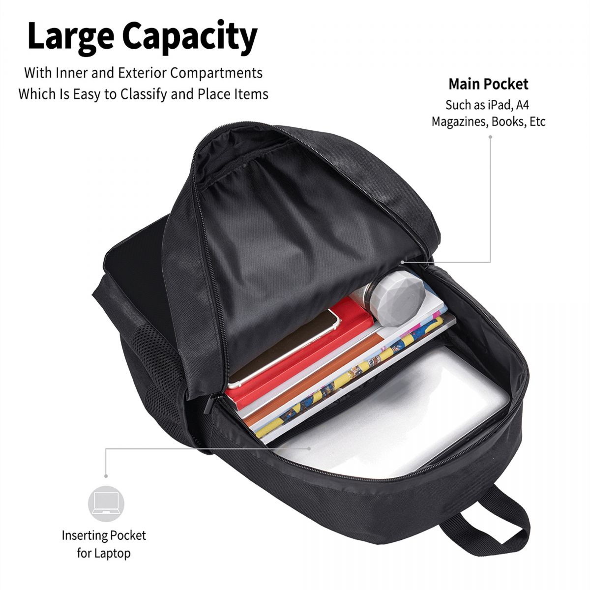 Hatchetman ICP Simple Stylish Student Schoolbag Waterproof Large Capacity Casual Backpack Travel Laptop Rucksack