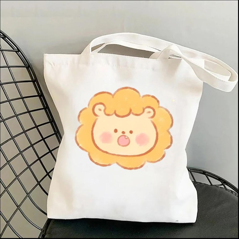 Animal Milk Yellow Bun Women Shoulder Bags Kawaii Shopper Shopping Canvas Bag Shoulder Bag Fashion Girl Handbags