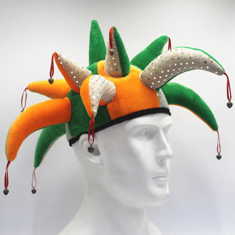 Costume Party Adult Mens Clown Circus Hat Bell Hat Birthday Headwear Halloween Role Playing Costume Drama Props Christmas M1006 241106