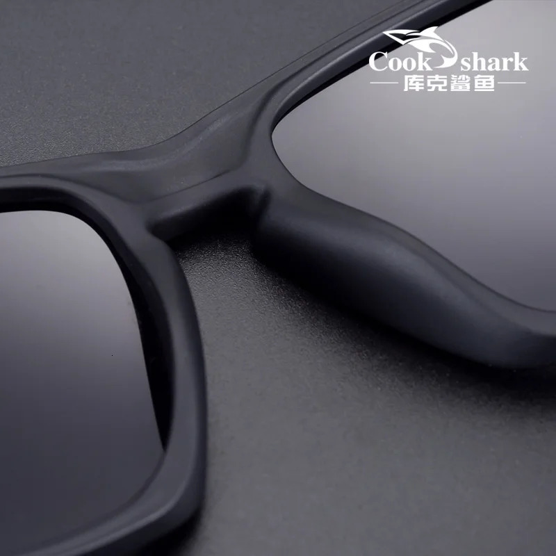 Cook Shark Sunglasses Mens Korean Edition Tidal Polarization Glasses UV Protection Driver Mirror Sunglasses 241106