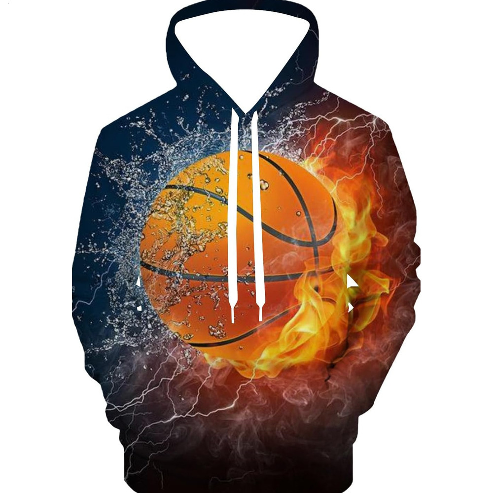 Hoodie for Mens Womens Pullover Hoodie 3D Novelty Graphic Hooded Sweatshirt Hoodies for Men Graphic Cool basketball pattern