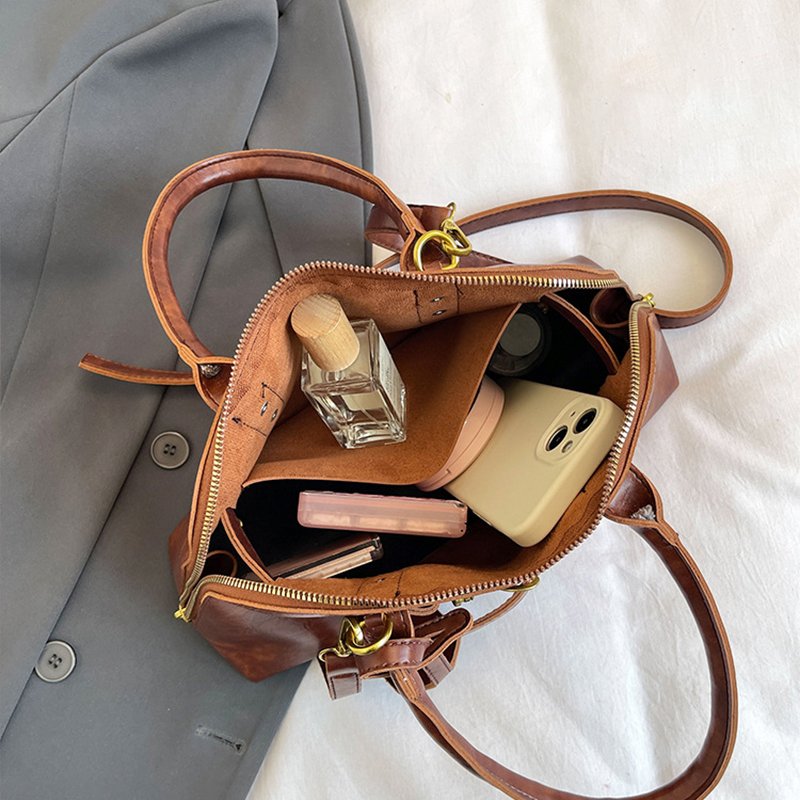 brand Designer Leather Bag High-end Feel Retro Brown Shoulder Bag Versatile Women Crossbody Bag Super Popular Handbag Shell h9QH#