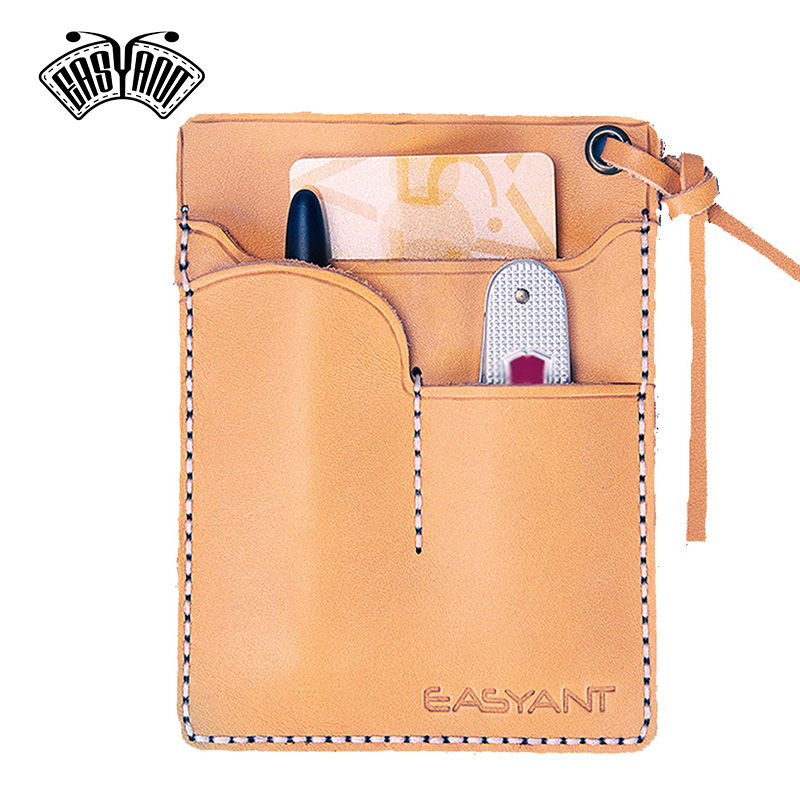 Fashion Trend Handmade Vegetable Tanned Leather Leather Case EDC Storage Bag Multi-tool-Yellow