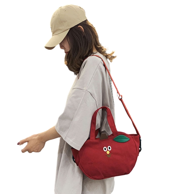 Korean Crossbody Bag for Women Banana Shoulder Bag Hand-held Canvas Handbags and Purses Female Bag