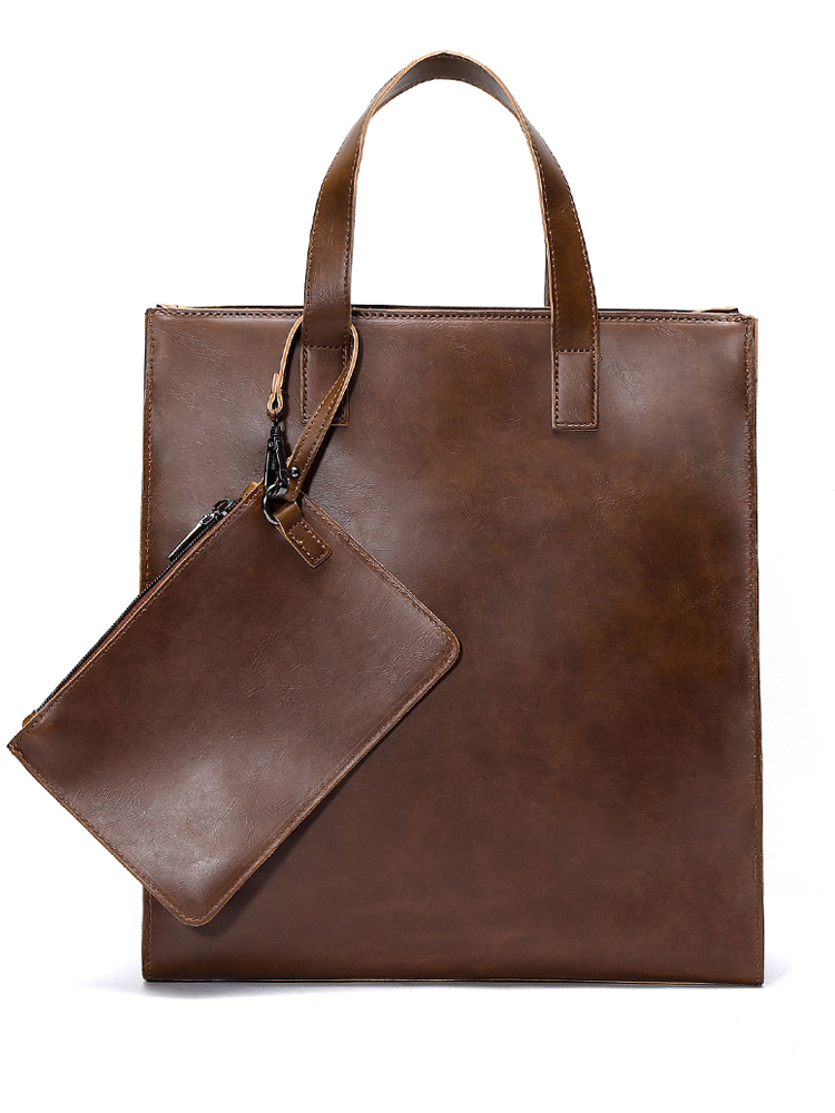 Men's Casual Handbag Mad Horse pu Leather Shoulder Messenger Bag British Fashion Men's Bag Large Capacity Messenger Bag