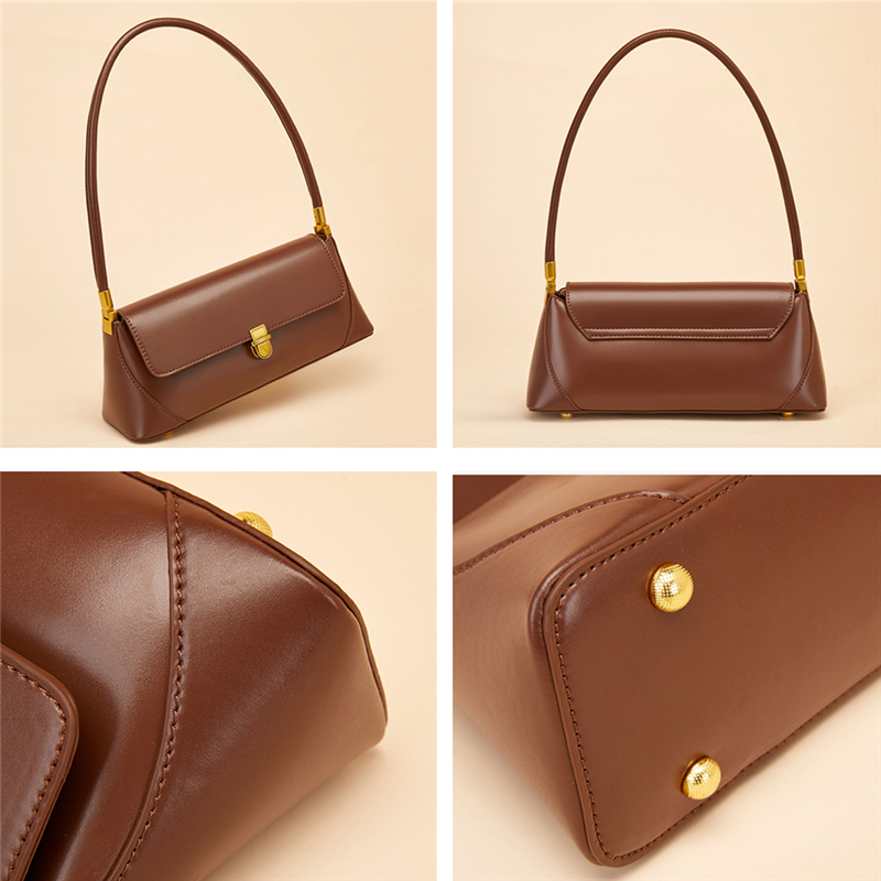 Hifashion Cowhide Genuine Leather Underarm Shoulder Bags For Women 2024 Trend Designer French Style Female Tote Ladies Handbags