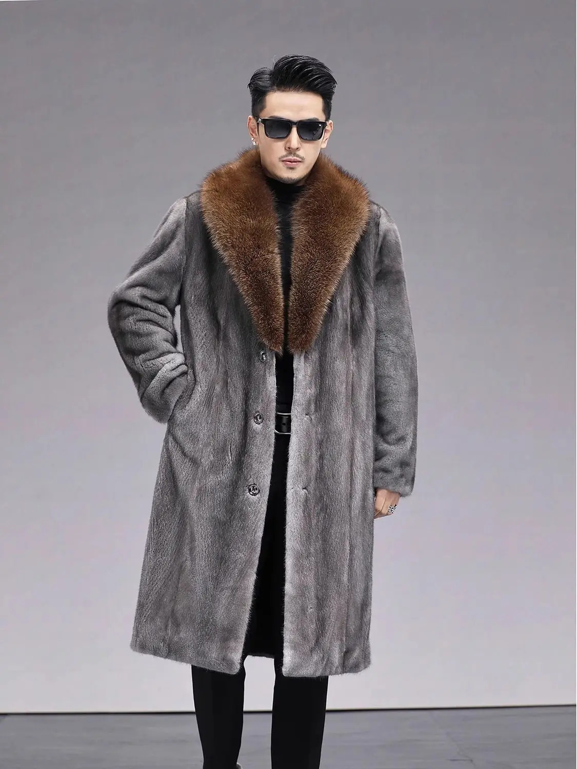mink full mink mens fur imported velvet mink coat medium long fur mink coat 241107