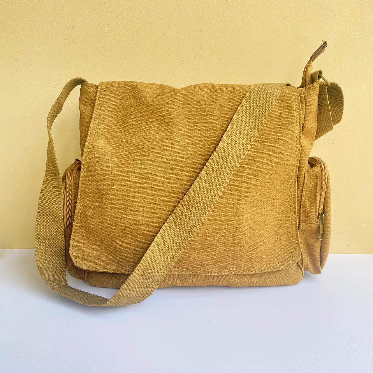 Men Fashion Shoulder Bag Large Capacity Lightweight Simple Canvas Retro n High Quality Crossbody 241106