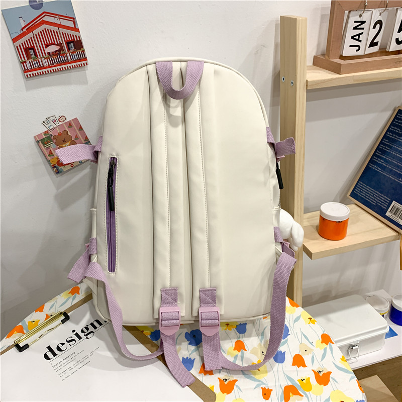 Cute Badge Women Backpack Harajuku Fashion Female Student Girls School Bag Large Capacity Light Travel Knapsack