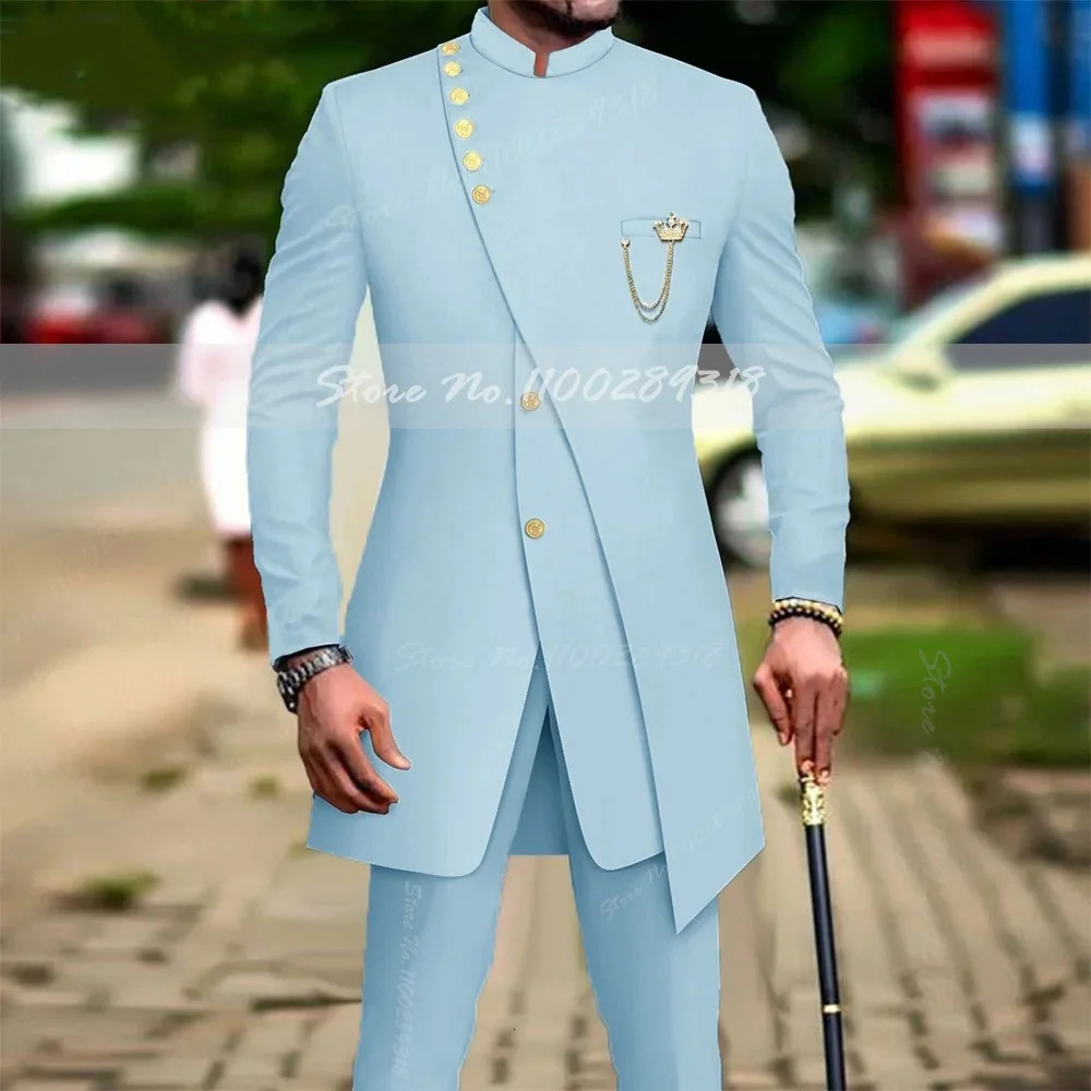 White mens slim fit ball party dress groom set tailcoat 2PCS fashionable clothing mens jacket pants 241106