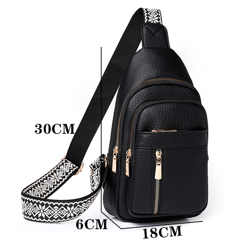 NEW Women PU Leather Chest Bag High Quality Shoulder Bags New Casual Women's Crossbody Bags Fashion Female Bag 2024 Sac a Main