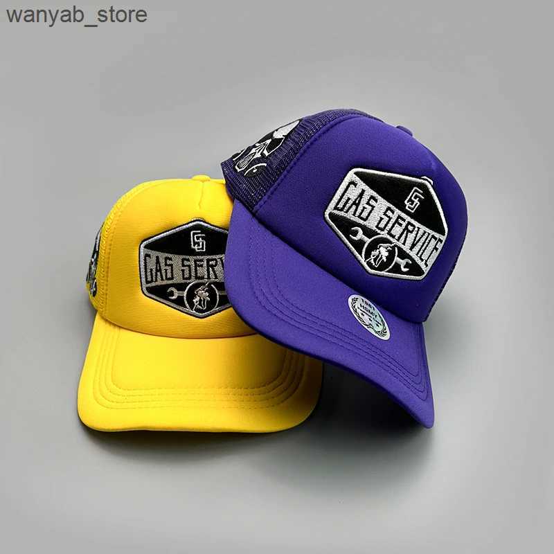 Ball Caps Gas Letter Embroidered Baseball Hat New Neutral Hip Hop Breathable Personal Sunshade Net Version Street Fashion Truck Hat L240910