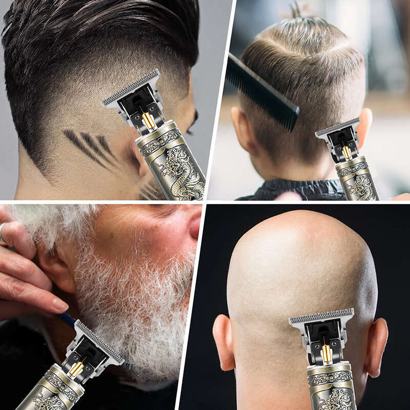 Professional Men's Hair Clippers Kit with LCD Display Wireless Charging Close Zero Gap Cutting Beard Trimmer