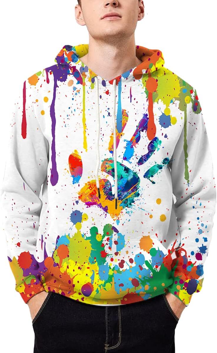 Hoodie for Mens Womens Unisex Colorful Graphic Hoodies 3D Print Cool Sweatshirt Cool Design with Pocket for Men and Women Graphic Cool colored pattern