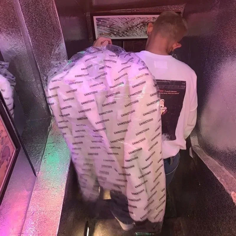 Korean fashion fur coat mens jacket trend square collar chic mink faux fur coat jacket hip-hop party clothing 241107