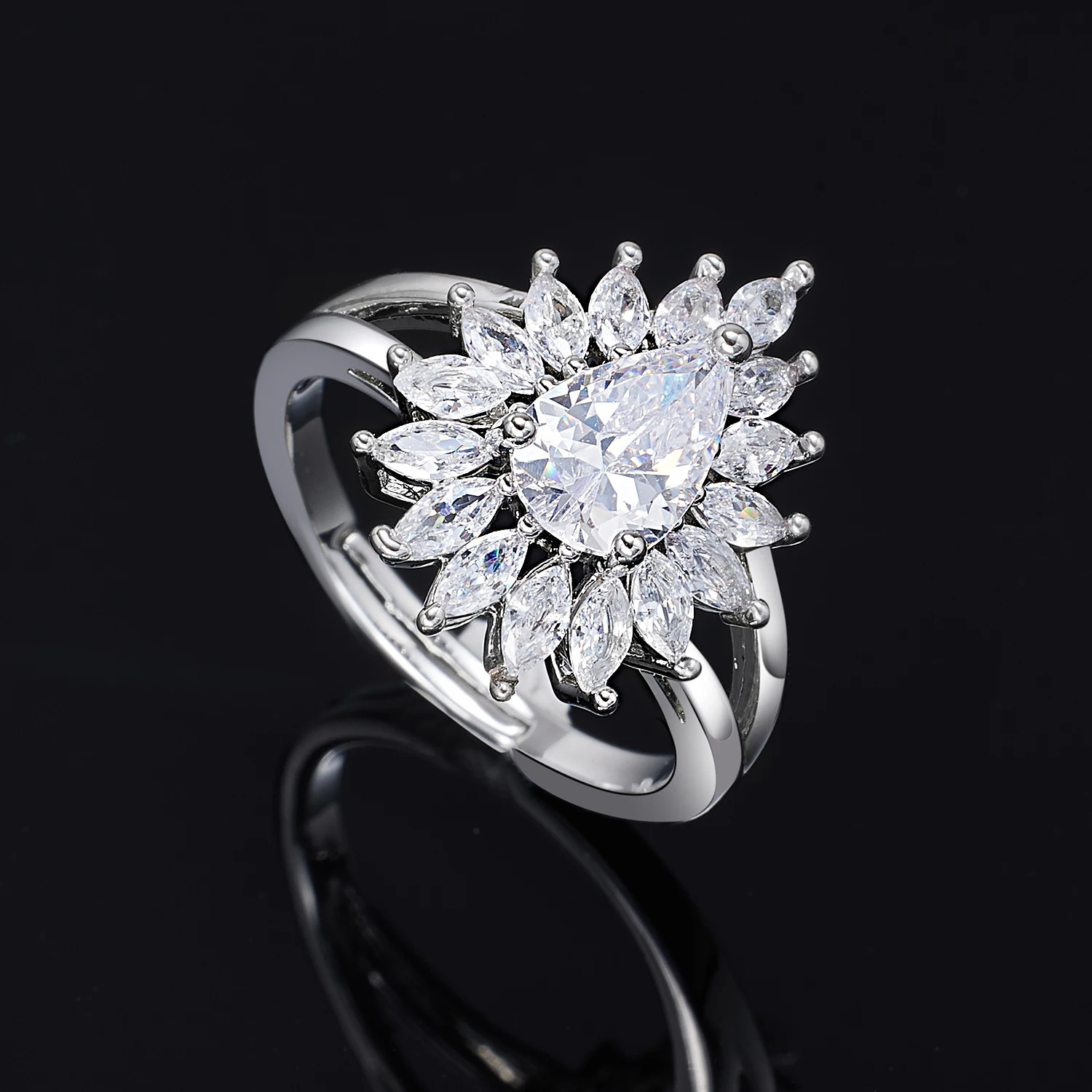 Fashion 4-piece Water Drop Necklace Womens Wedding Jewelry Set Zircon Crystal Dubai Bridal Jewelry Accessories Gift 241106