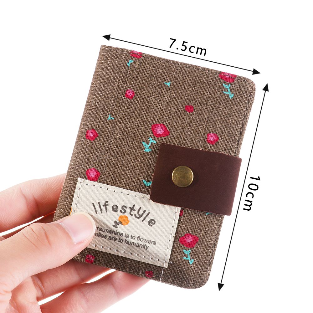 Cute 20 Slot Small Woman Wallet Mini Canvas Business Card Holder ID Credit Card Case Bag