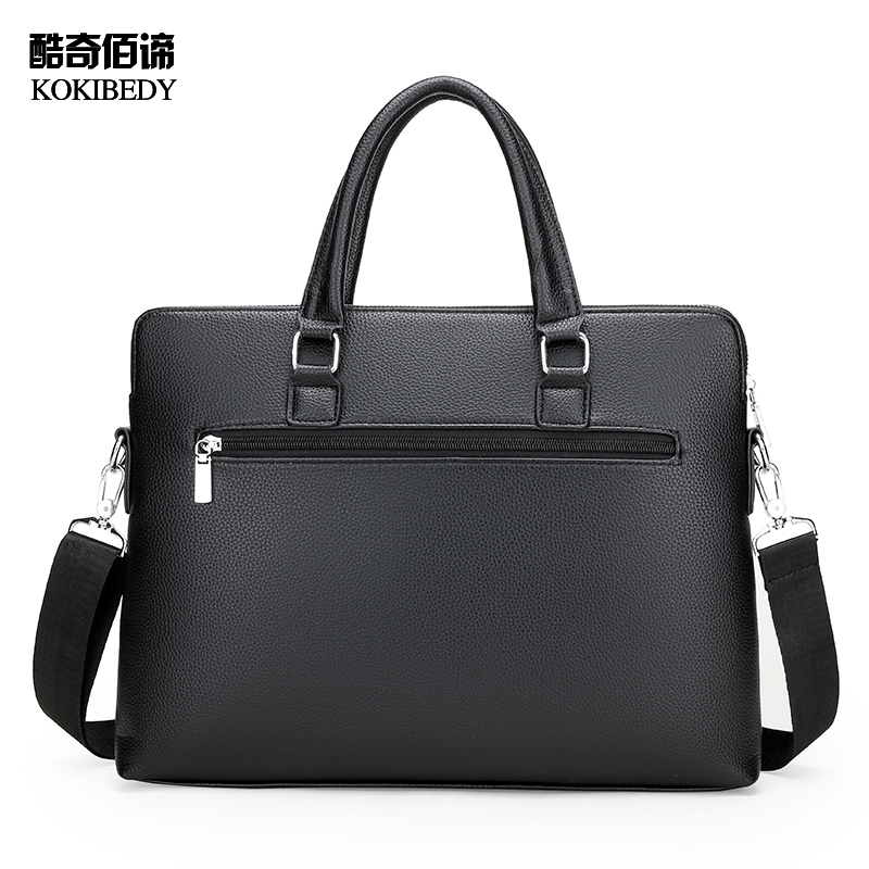New Men Briefcase Bags Business Leather Bag Shoulder Messenger Bags Work Handbag 14 Inch Laptop Bag Multifunctional Zipper Bag