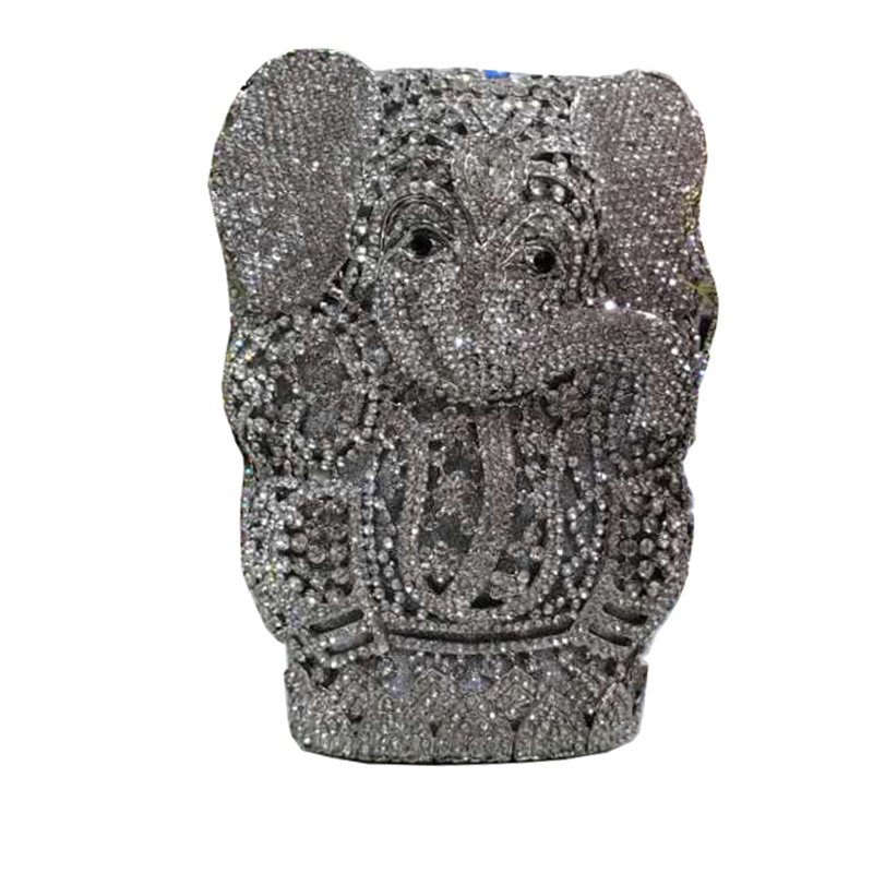 New Nigeria elegant ladies evening dress bag banquet rhinestone handbag ladies crystal metal clutch