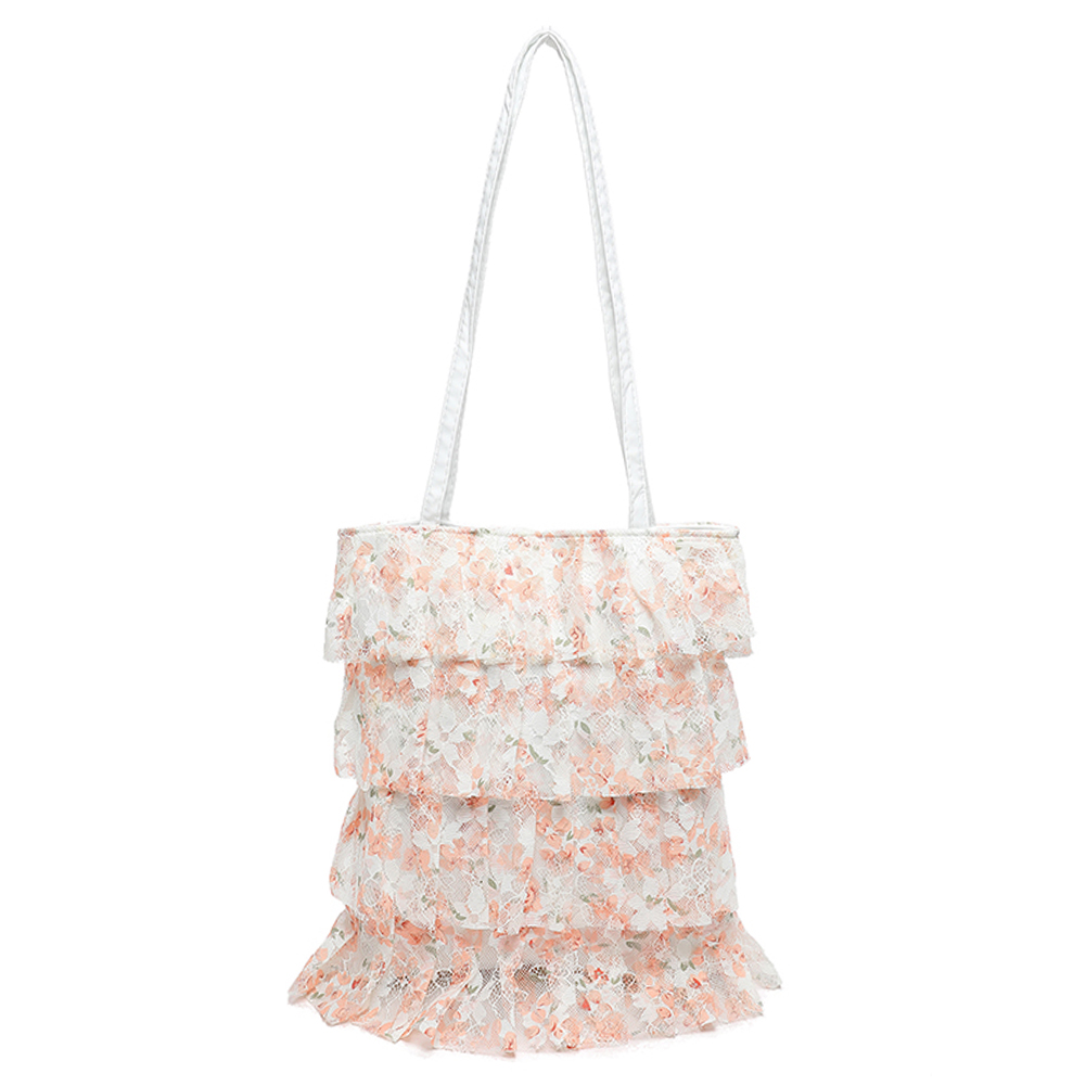 Multi-Layer Ruffle Underarm Bag Designer Lace Fashion Handbag Bucket Bag for Women and Girls