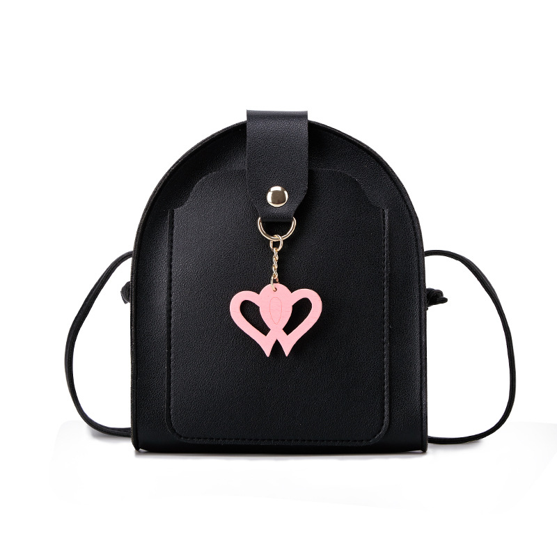 Women Messenger Bags Lovely Heart Pendant Girls Shoulder Crossbody Bag Soft Single Strap Fashion Lady Party Small Phone Bags