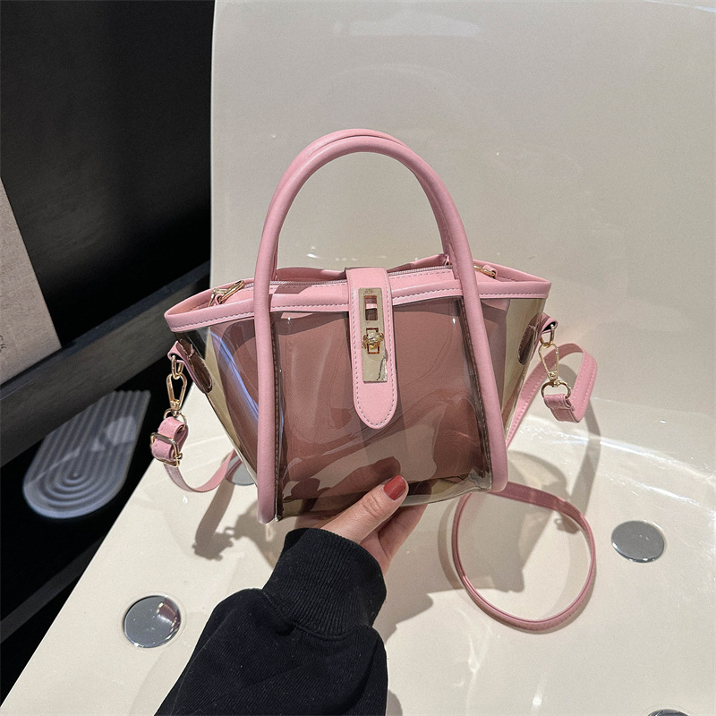 Women Shoulder Bag PVC Transparent Solid Messenger Female Tote Bag Small Designer Handbag Purse Crossbody Bags forWomen Dropship