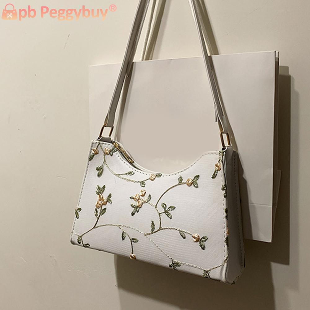 Soft Hobo Bag Women Lace Floral Handbag Stitching Small Tote Bag PU Leather Girls Purse Female Clutch Shoulder Bag