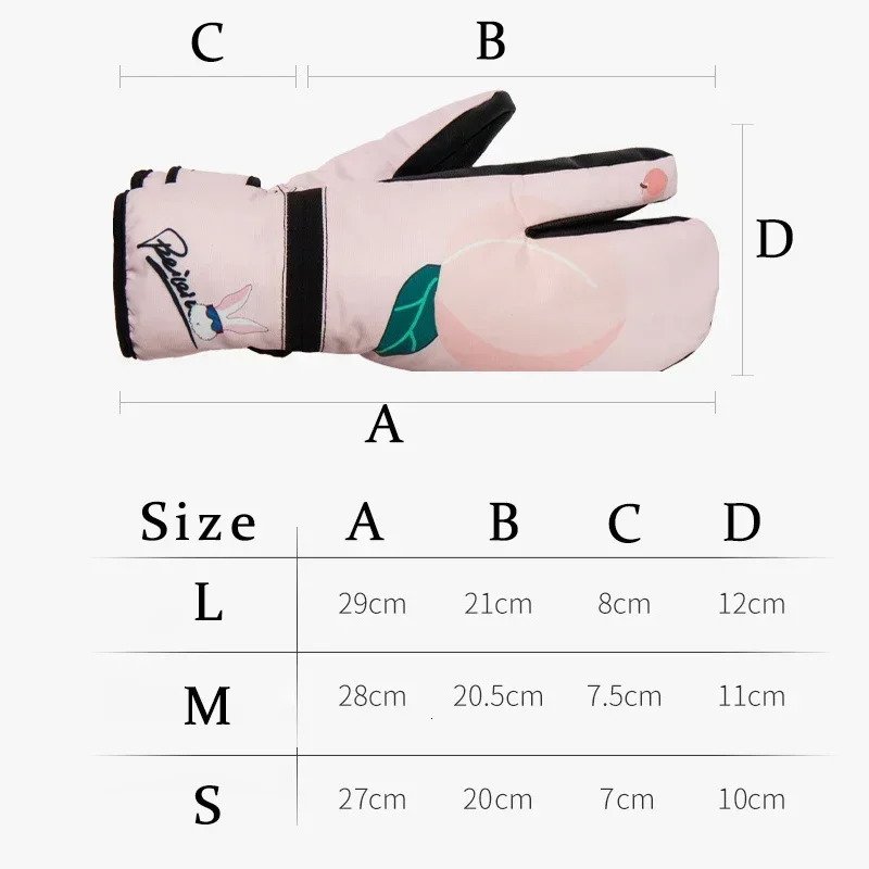 Outdoor skiing gloves touch screen skiing gloves winter wool warm mens windproof skiing board gloves 241107